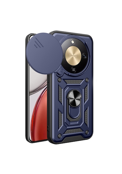 Honor Magic 8 Lite 5g Kılıf Tam Korumalı Magnetik Standlı Kamera Korumalı Sürgülü Vega Kapak Siyah