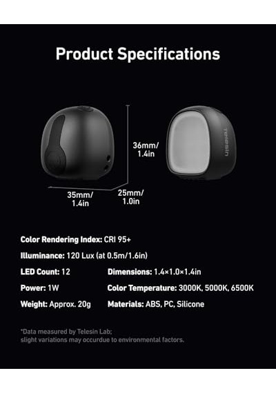 Telesin Osmo Pocket 4 İçin Dolgu Işığı 2'li Set
