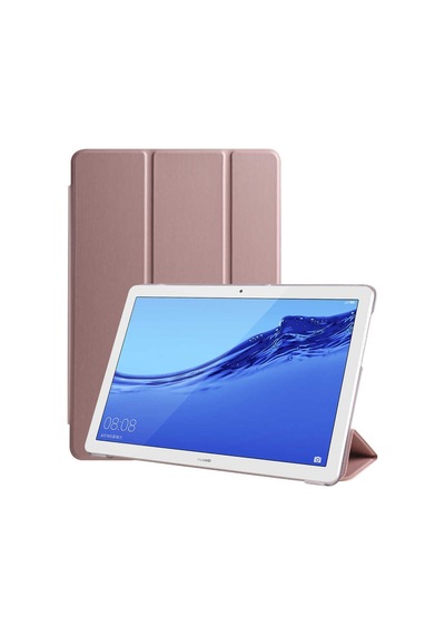 Huawei Uyumlu T5 10 İnc Kılıf Arkası Silikon Pu Deri 360 Koruma Sc.