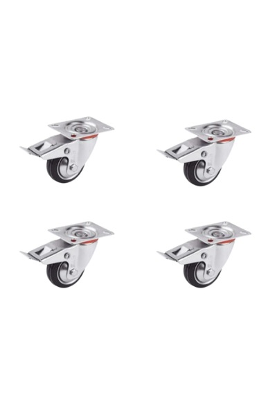 Hts 611 Bağlantılı 80mm Galv. Kaplama Metal Frenli Teker 4 Ad.