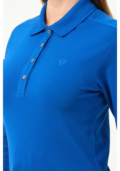 Msw Kadın Uzun Kollu Regular Fit Polo Yaka T-shirt Sax