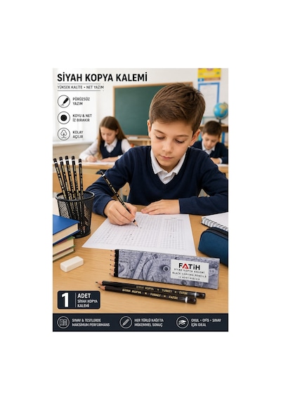 Siyah Kopya Kalemi 1 Adet Fatih Dermo Siyah Kopya Kalemi Deri Ve Cilt Kalemi