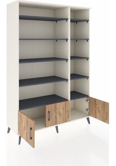 Hyperion Dolap 10 Raflı 3 Kapaklı 132x44x195 Aytaşı-çam/antrasit Aytaşı