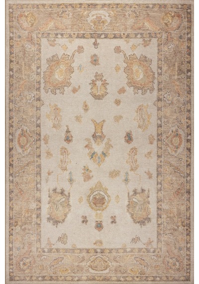 Relic Bej / Sarı Vintage Dokulu Klasik Desenli Dokuma Tabanlı Şönil Halı Al 495 Bej - Sarı