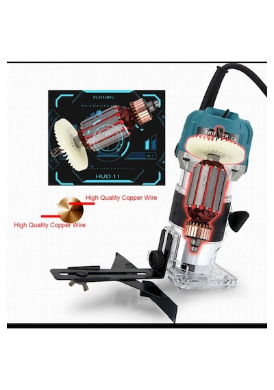 Moonshop 600W Profesyonel Formika Traşlama Freze Makinesi + Uç