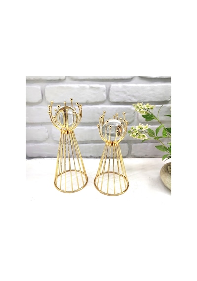Gold Kaplama Metal 2'li Set Salon Olimpiyat Model Dekor 1 Takım