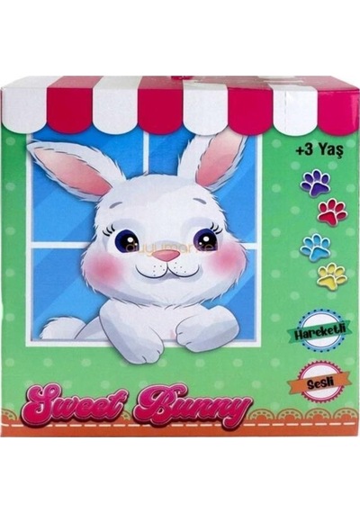 Aya Toys Pilli Peluş Tavşan 40098, Hareketli Sesli Peluş Tavşan 001