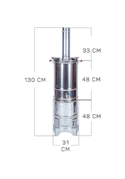 Battal Boy 40 Litre 3 Demlikli Semaver Mth-541