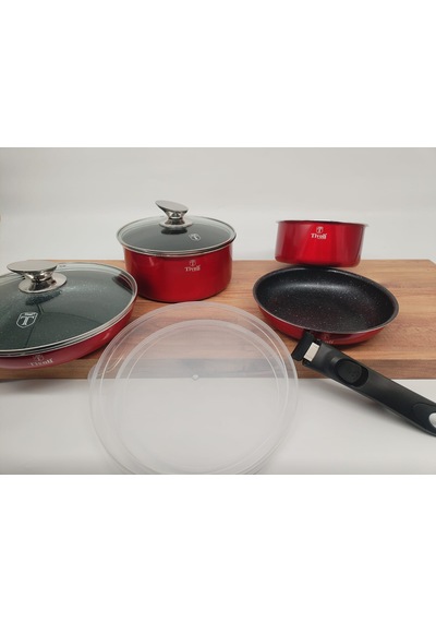 Tivoli Metallic Line Red Collection 9 Parça Tencere Takımı