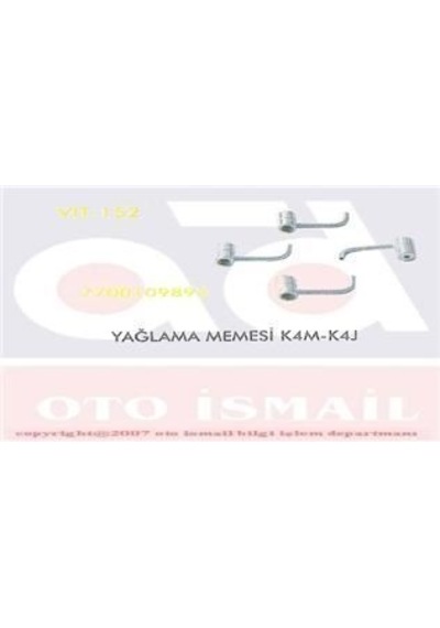 VITESSE 152R Yağlama Memesi Sağ CLIO Kangoo Megane 1.4 16V K4J 1.6 16V K4M