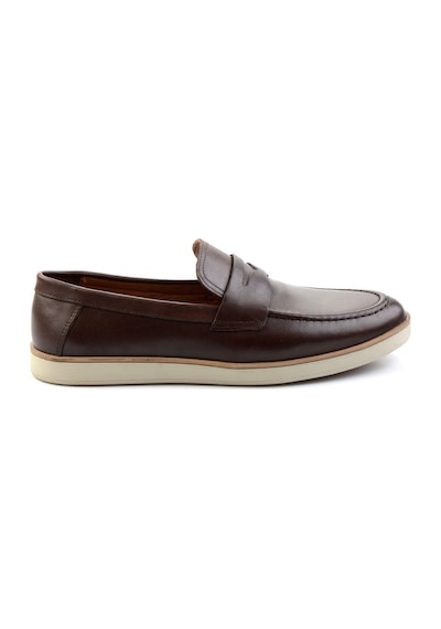 Bambi Kahve Hakiki Deri Erkek Loafer Ayakkabı E01054171341 Kahve