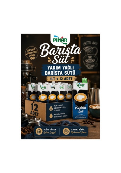 Yarım Yağlı Barista Sütü 1lt X 12 Adet