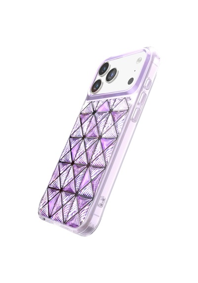 İphone 18 Pro Max Uyumlu Kılıf 3d Buz Blok Desenli Zore Paris Kairo Tpu Kapak Mor