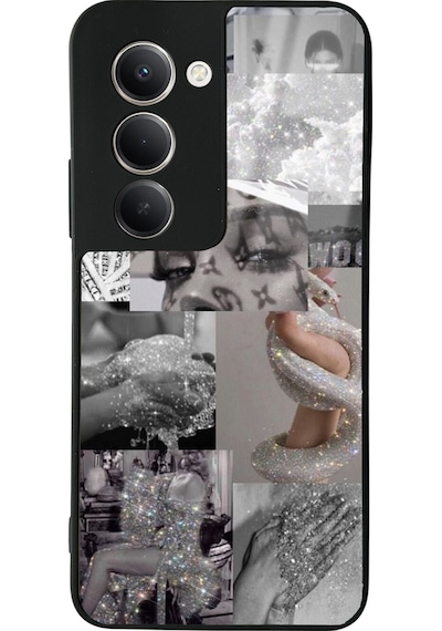 Xiaomi Redmi 15 Silver Sticker Tasarımlı Glossy Telefon Kılıfı Uyumlu Çok Renkli