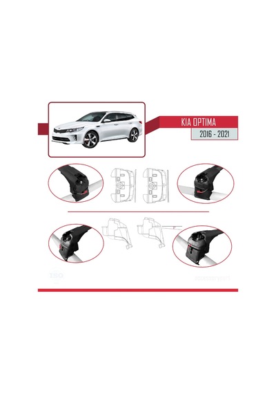 Kia Optima 2016-2021 Arası İle Uyumlu Ace-2 Ara Atkı Tavan Barı Siyah
