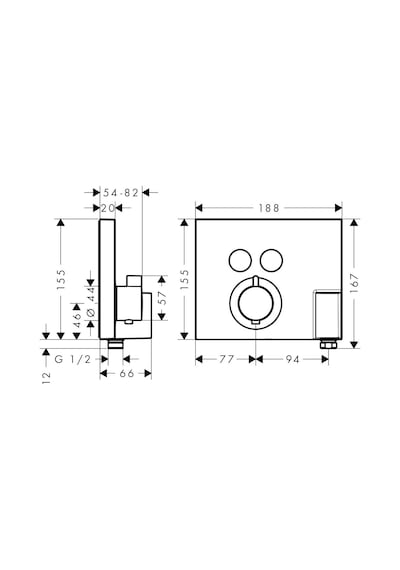 Hansgrohe Showerselect Ankastre Termostat 2 Çıkışlı Banyo Bataryası Krom