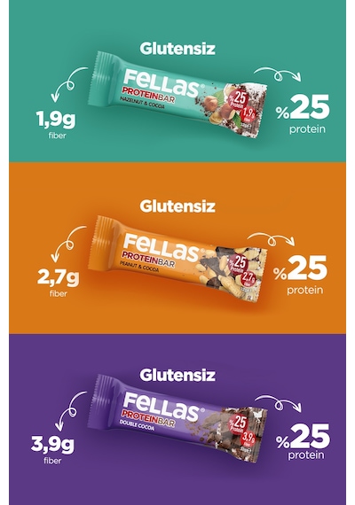 Fellas Protein Bar 4 Çeşit Karma Kutu 32 Gr x 12 Adet Fellas Protein Bar 4 Çeşit Karma Kutu 32 Gr x 12 Adet