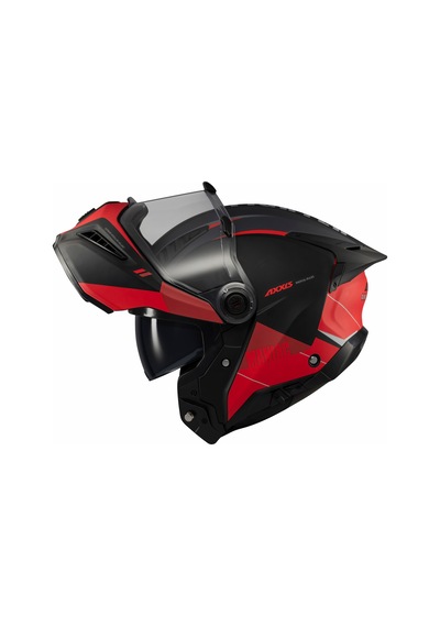Axxis Ghostfighter Sv Maniac B5 Motosiklet Çene Açılır Kask Siyah Kırmızı