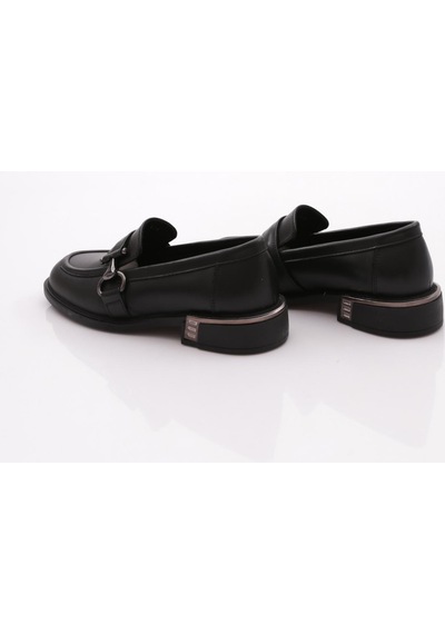 Dgn 26076 Kadın Loafer Ayakkabı Siyah Analin