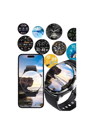 Mey İthalat Amoled Ekran Metal Deri Silikon Kordonlu Uyku Ve Sağlık Takibi