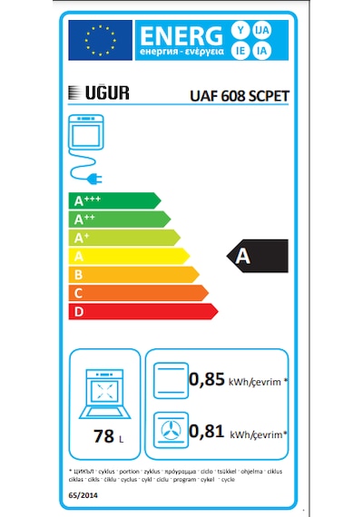 Uğur UAF 608 Scpet Trend Ankastre Fırın Siyah