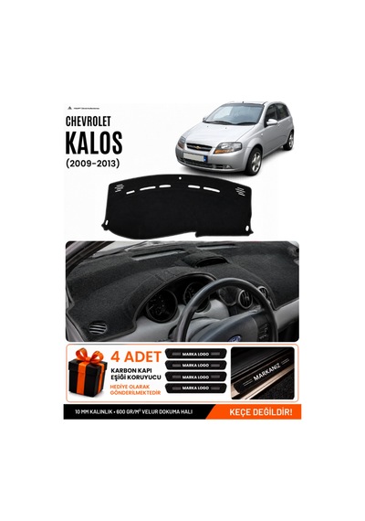 Chevrolet Kalos 2009-2013 Uyumlu Torpido Koruma, Torpido Örtüsü, Torpido Kılıfı - Siyah