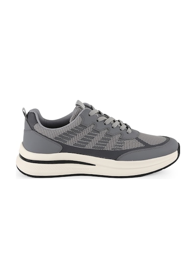 LBR H1135 Ea Nefes Alabilir Örme Triko Kumaşlı Bağcıklı Kalın Eva Taban Günlük Sneaker GRİ