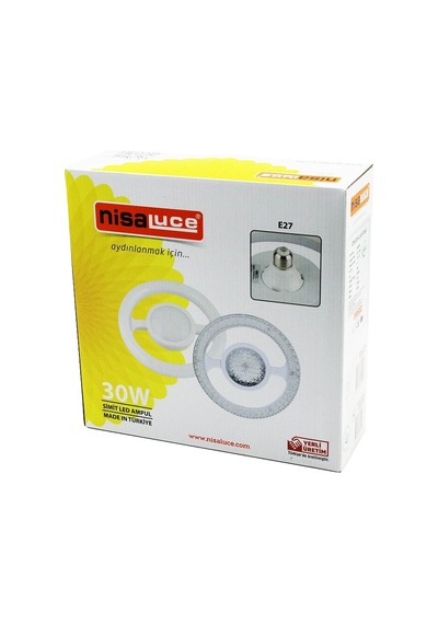Nisaluce Eamp-059/kb Mika Kristal Plastik Cam Simit Model Led Ampul 30w E27 Beyaz 6500k 2700 Lumen Bx40