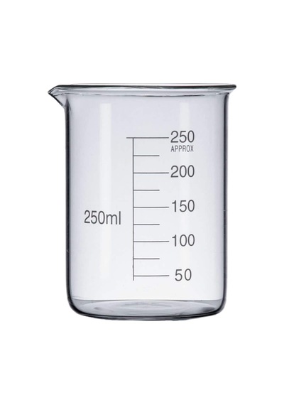 10 Adet - 250ml Taksimatlı Şeffaf Cam Beher