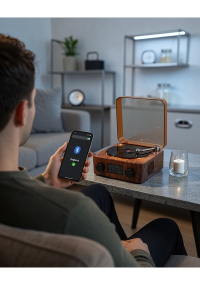 Saatli Gece Işıklı Hoparlör Uuczzzgramafonspeaker-25