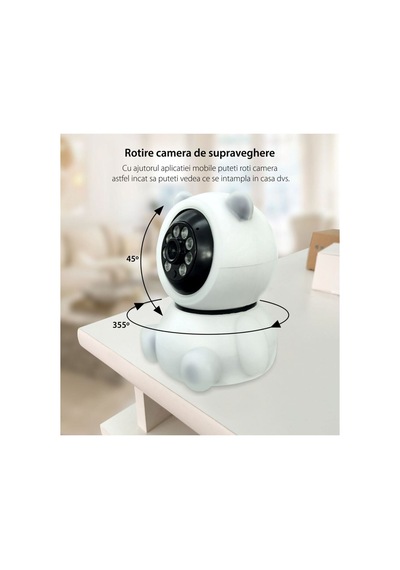 Panda Görünümlü 360 1080p Ip Güvenlik Kamerası Gece Görüşlü Bebek Bakıcı Ip Wifi Kamerası
