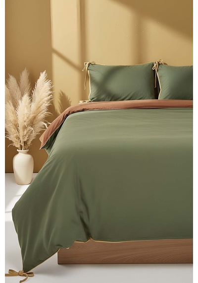 Demeter Forest Çift Kişilik %100 Pamuklu Nevresim Seti - 4 Parça Çeyiz Seti Haki