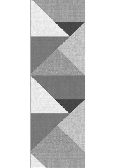 Gri Geometrik Desenli Premium Masa Örtüsü Runner Rnr392n11
