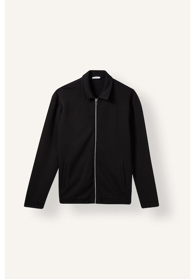 Defacto Regular Fit Polo Yaka Fermuarlı Basic Sweatshirt Hırka H9523ax26wnbk81 Siyah-bk81