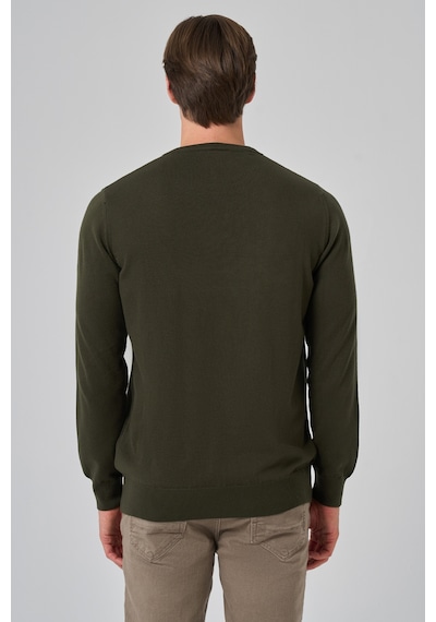 Morven Erkek Haki Basic Bisiklet Yaka Dynamic Fit Rahat Kesim Triko 26kc017006710 Haki