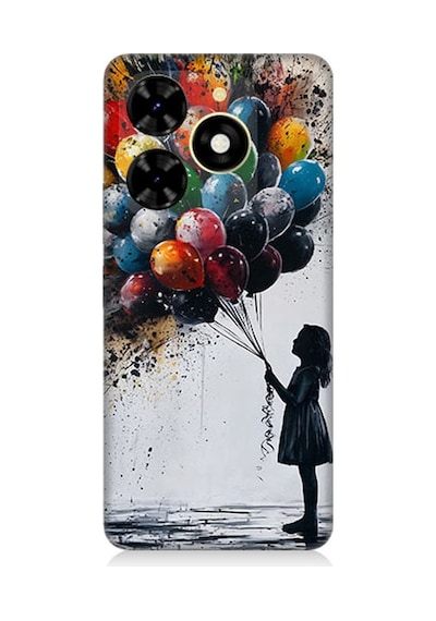Tecno Spark 20 Uyumlu Balonlu Çocuk Desenli Silikon Kılıf