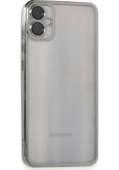 Samsung Uyumlu Galaxy A05 Kılıf Kamera Korumalı Lensli Silikon Gümüş/