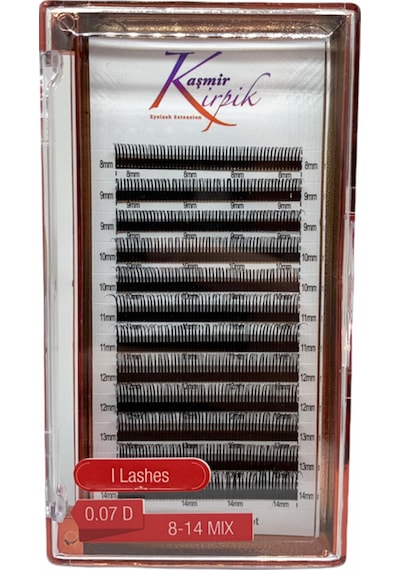 Kaşmir Kirpik I - Lash 0.07 MM D Kıvrım Mix Kutu Pratik 5D Demet Kirpiği