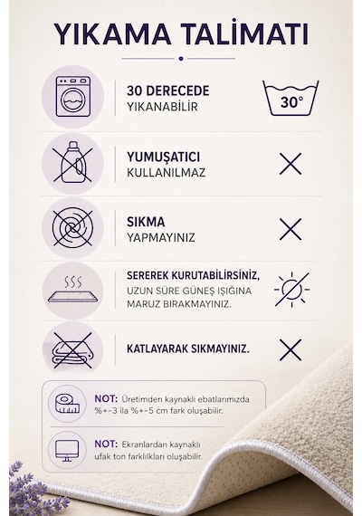 Modern Desen Baskılı Kaymaz Yıkanabilir Salon Oturma Odası Mutfak Balkon Halısı Yolluk krem