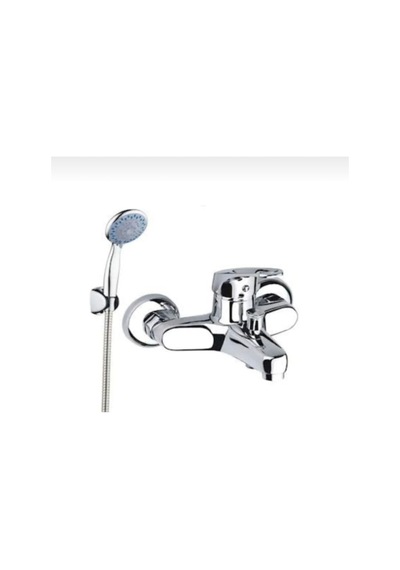 İsaoğlu Yapı Banyo Bataryası Ve Duş Seti Başlık Dahil Komple Set Pirinç Banyo Armatürü Gümüş