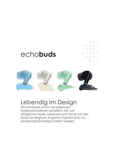 Echobuds Mikrofonlu Gerçek Kablosuz Kulaklık, Geri Dönüştürülmüş Plastikten Bluetooth Kulaklıklar, Mikrofonlu Genel
