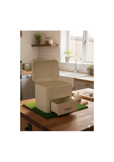 2 Bölmeli Çekmeceli Metal Organizer Beyaz