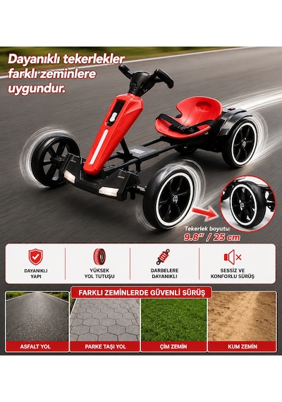 Go-kard Uzaktan Kumandalı 12 Volt Akülü Araba Kırmızı