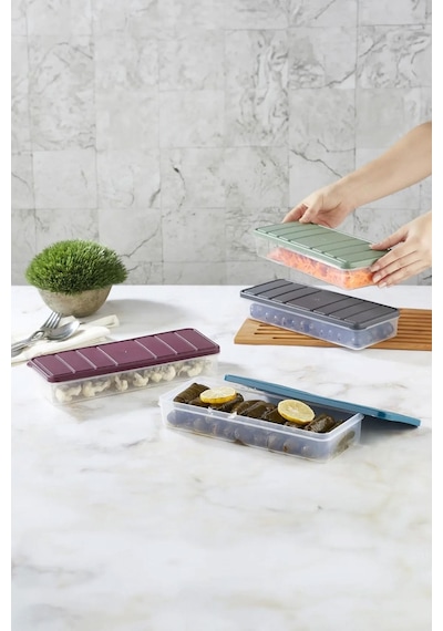 Selka Home 12 Adet 1 Lt. Nora Organizer Buzdolabı Buzluk Düzenleyici Saklama Kabı