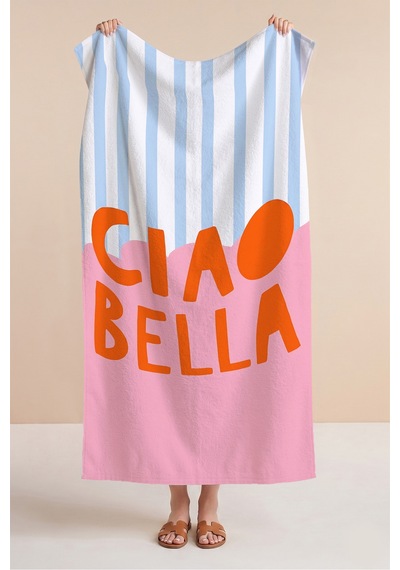 Çizgili Yazı Temalı Ciao Bella Plaj Havlusu-modern Akdeniz Pembe Mavi Hızlı Kuruyan Mikrofiber Havlu Yumuşak Zeytin Çizgili Yazı Temalı Ciao Bella Plaj Havlusu-modern Akdeniz Pembe Mavi Hızlı Kuruyan Mikrofiber Havlu Yumuşak Zeytin