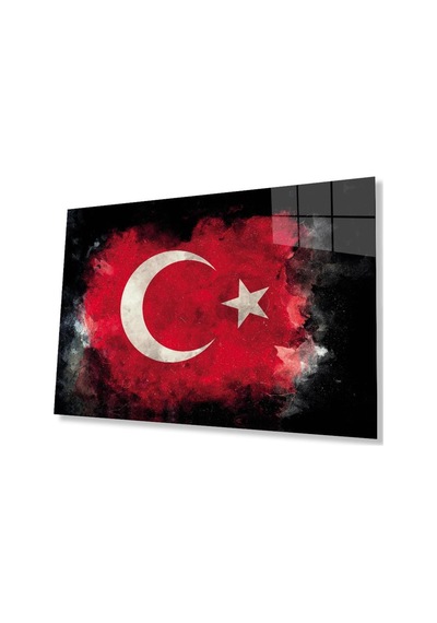 Siyah Fonlu Türk Bayrağı Ay Yıldız Cam Siyah Fon Black Background Turkish Flag Crescent And Star Gla