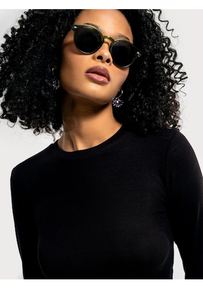 LOFT Crop Kadın Bluz U.kol Lf2035288 Q1.v1 Siyah