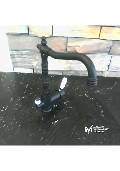 Arıtmalı Rustik Lavabo Bataryası Siyah