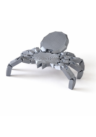 3d Baskı Hareketli Örümcek Figür Gümüş Silk Pla Parlak 15x20 Cm Büyük Boy Eklemli Fidget Oyuncak Masa Dekoru & Koleksiyonluk