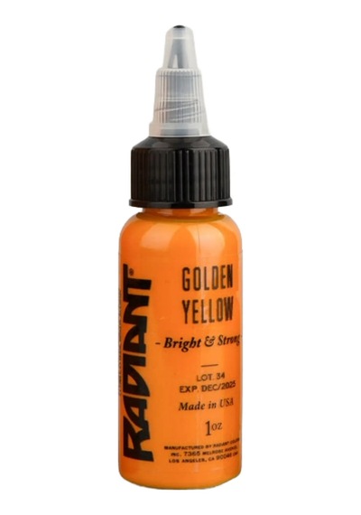 Golden Yellow Radiant Dövme Boyası 30ml Yoğun Altın Sarı Profesyonel Tattoo Ink